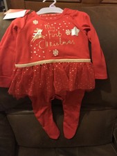 Florence & Fred My First Christmas Outfit Wih Tutu - 3-6 Months