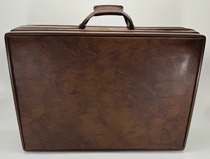 VTG Hartmann Luggage Belting Brown Vinyl Suitcase Belted 26" Luggage Retro MCM - Picture 1 of 24