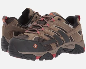 Merrell Work Moab 2 Vent Waterproof Comp Toe Boulder Womens Shoes J15774 SZ 6.5 - Picture 1 of 6