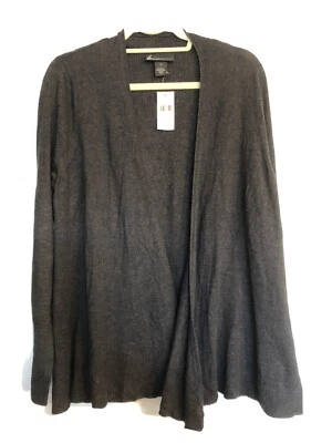 Cárdigan suéter tejido frente abierto Lane Bryant nuevo con etiquetas para mujer talla 14 gris oscuro Foto 1 de 4