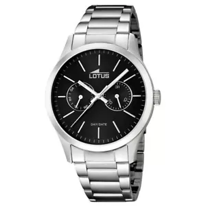 Reloj Lotus multifunción esfera negra 15954/3 brazalete acero inoxidable - Foto 1 di 2