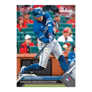 George Springer - 2023 MLB TOPPS NOW Card 12 - Opening Day 5 Hits Veteran - Bild 1 von 2