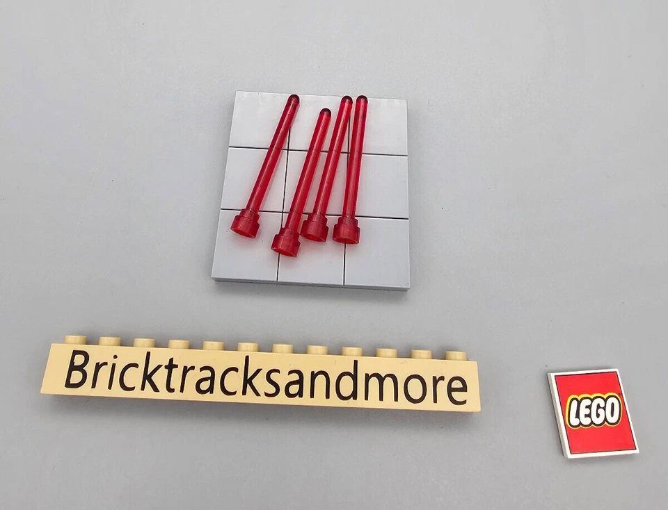 Lego® 3957 Fahrzeug / Vehicle - Antenne 4 H, transparent rot trans red 6981 - Bild 1 von 1