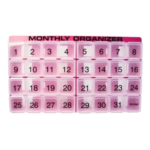 31 Day Pill Organizer | 1 per Day, 4 Week, 31 Compartments + Storage Monthly ... - Picture 1 of 8