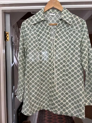 MENS VINTED SHIRT TOP BY ALAN LEE SMALL MEDIUM - Image 1 of 4