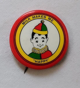 Milk Makes Me Happy Vintage Pin Pinback - Picture 1 of 4
