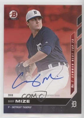 2019 Bowman Next Topps Now Top 20 MLB Prospects Red /10 Casey Mize #T7D Auto - Image 1 of 2