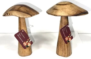 Lotto set statuina scultura legno intagliato World Market Bali decorativa boho cottage - Foto 1 di 4