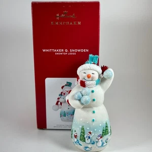 2021 Whittaker Q Snowden Hallmark Ornament Snowtop Lodge #17 Snowman w Snowballs - Picture 1 of 12