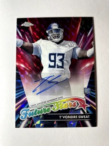 2024 Topps Chrome NFL Red Geometric Future Stars AUTO T’Vondre Sweat Titans /5 - Picture 1 of 2