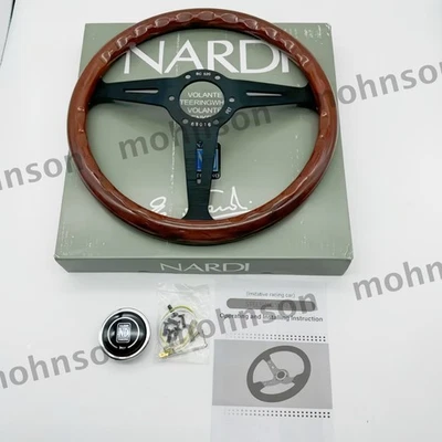 NARDI ND Classic 360mm Steering Wheel Mahogany Wood with Black Spokes Brand New Foto 1 de 4