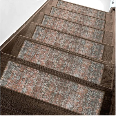 Carpet Stair Treads Non Slip 4PCS, 8" X 30" Edging Stair Runner for Wooden St... - Image 1 of 4