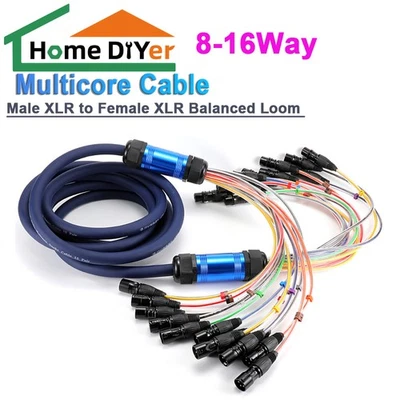 8-16Way Male XLR to Female XLR Balanced Loom / Effects Patch / Multicore Cable - Image 1 of 4
