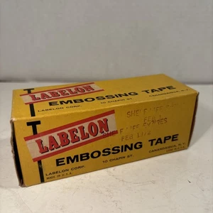 Vintage Labelon Embossing Tape 10 Rolls in Red Glossy 1/2" x 12' NOS - Picture 1 of 3
