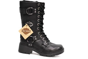 Women's Harley-Davidson Eda Black Leather 5 M - Picture 1 of 5