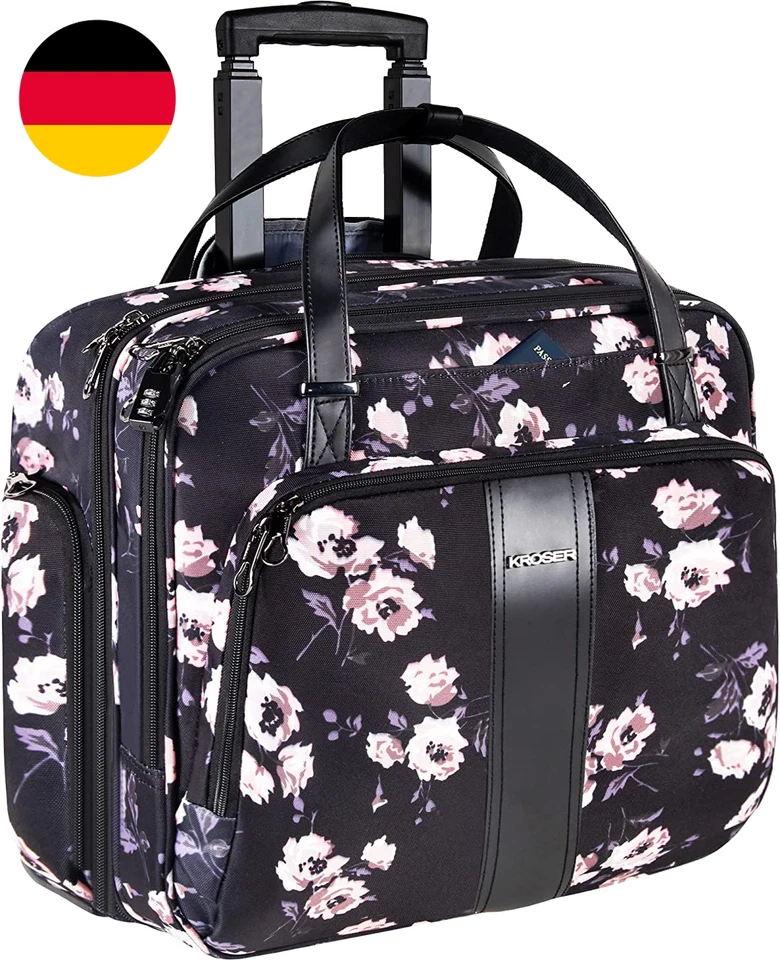 KROSER Trolley Business Laptop Case Laptoptasche Rollkoffer Mit Rädern Bis Zu 15