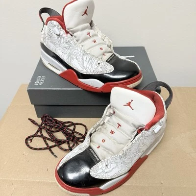 Nike Air Jordan Dub Zero Branco Varsity Vermelho Preto Criado Laser Tatuagem Masculina 9 OG - Imagem 1 de 4