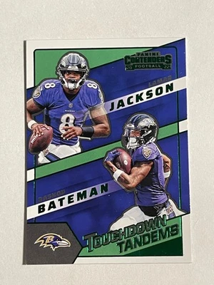 2022 Panini Contenders Emerald Lamar Jackson & Rashod Bateman #TDT-LJA - Image 1 of 2