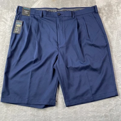 Roundtree Yorke Performance Shorts Mens 44 Tall Blue Classic Fit Pleated Light - Image 1 of 4