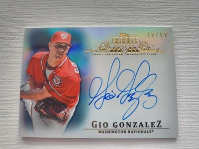 2013 Topps Tribute - Autographs Gio Gonzalez Blue /50 WASHINGTON AUTOGRAPH - Image 1 of 2