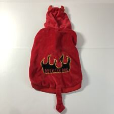 DEVIL DOG COSTUME Halloween small outfit Sewn-in hood Complete w horns Medium