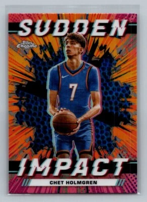Chet Holmgren 2023-24 Topps Chrome Sudden Impact Blue Refractor #SI-23 - Image 1 of 2