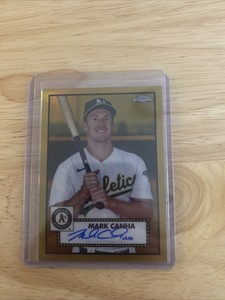 2021 Topps Chrome Platinum Anniversary Mark Canha Gold Refractor Auto /50 Sp