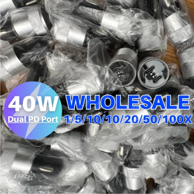 Lote Cargador Coche 40W Carga Rápida Doble 2 Puertos Adaptador USB-C PD para Samsung iPhone Foto 1 de 4