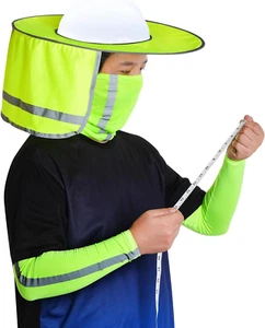 3 Pcs Hard Hat Sun Shade Full Brim Mesh Neck Shield Bandana Face Scarf UV Pro... - Picture 1 of 12