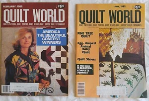 Lot of 2 QUILT WORLD Pattern Magazines 1982 America the Beautiful Pine Tree Baby - Picture 1 of 12