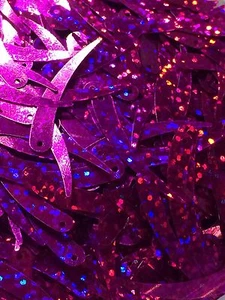 Sequins Fuchsia Magenta Pink Laser Hologram Metallic 32mm Comet Tusk 1.25in x100 - Picture 1 of 1