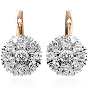 Malinka Diamond Earrings 14k Solid Rose and White Gold 1.44 cwt - Picture 1 of 4