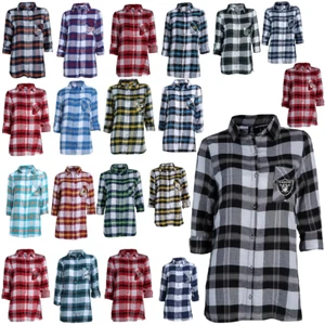 Officially Licensed NFL Women's Plaid Night Shirt by Concepts Sport 613433-J - Picture 1 of 45