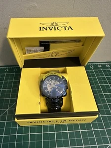 Invicta Artist Skull Automatic Skeletonized Blue Stainless Steel 50mm Watch New - Picture 1 of 7