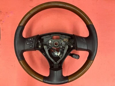 04-06 LEXUS RX330 LEATHER WOOD STEERING WHEEL BLACK CRUISE EQUIPPED USED OEM - Image 1 of 4