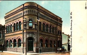ANTIGUO BANCO DE COMERCIANTES CLARKSBURG VIRGINIA OESTE 1908 - Imagen 1 de 2