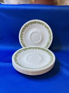 7er Set Grün CRAZY DAISY SPRING BLOSSOM Untertassen/Dessertteller 6,25" Neuwertig - Bild 1 von 6