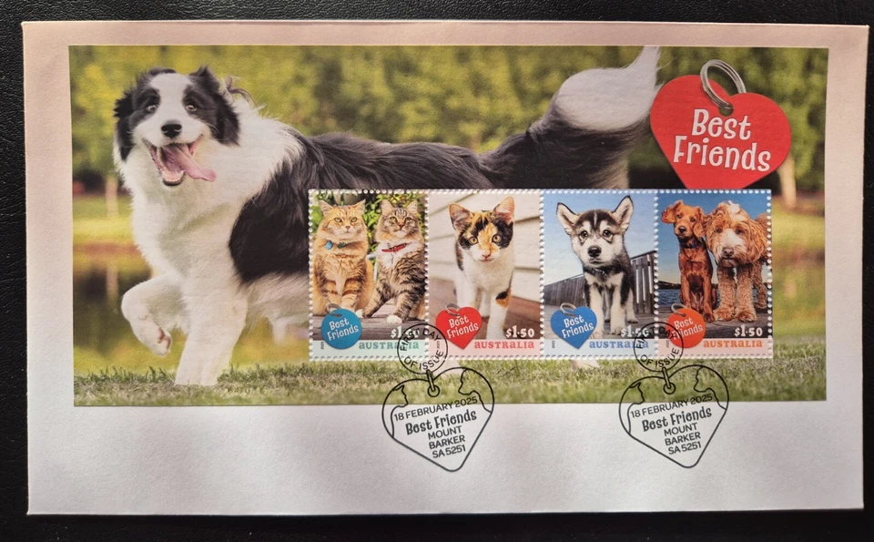 Australia 2025/  Best Friends - Domestic animals - Dogs & Cats  / FDC with ms - Image 1 of 1