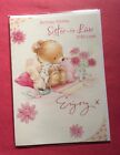 Sister in Law Happy Birthday Card Birthday Wishes with Love Teddy & Cuppa - C41