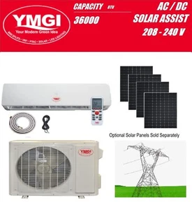 YMGI 36000 BTU SOLAR Hybrid AC/DC Ductless Mini Split Heat Pump Heating AC - Picture 1 of 12
