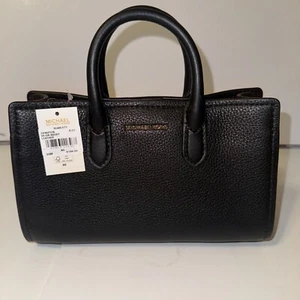 New Michael Kors Scarlett XS Crocodile Embossed Leather Crossbody Bag Black - Picture 1 of 6