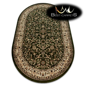  Thick & Soft classic TRADITIONAL RUGS "ROYAL" Ornament oval green Best Quality - Picture 1 of 6