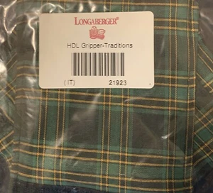 LONGABERGER FABRIC HANDLE GRIPPER IN TRADITIONS PLAID #21923 NEW - Picture 1 of 3