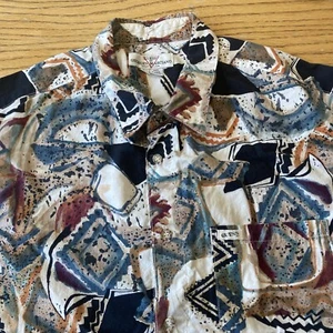 Vintage 90s Guess by Georges Marciano Bold Print Shirt Size Large - Made In USA - Picture 1 of 8