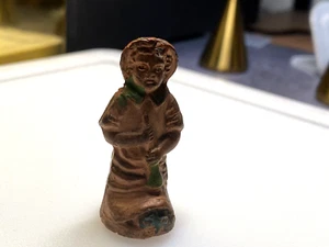 Antique Figurine Miniature Ceramic Clay Boy Playing The Flute XIX - Picture 1 of 13