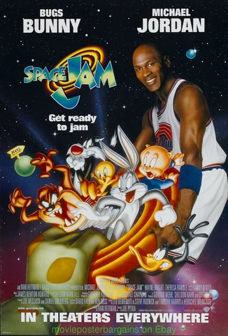 SPACE JAM MOVIE POSTER Original MINT! SS 27x40 MICHAEL JORDAN Canadian Version Cover