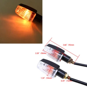 Pair Turn Signal Indicator Light Amber 12V 10W For Harley For Yamaha For Suzuki - Picture 1 of 12