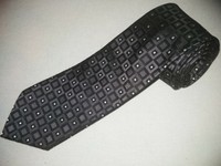 New Bachrach Tie Black Gray Square Check Woven Thick Long Silk Designer Necktie 