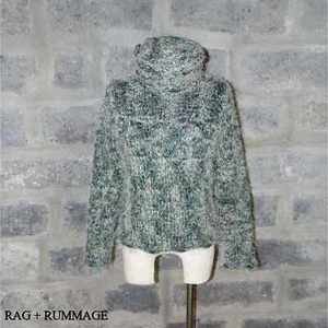 KROSHETTA by PAPILLON sz S fuzzy ribbon knit turtle neck sweater - Picture 1 of 7