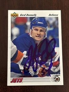 1991-92 Upper Deck #305 Gord Donnelly AUTO Winnipeg Jets AUTOGRAPH Signed - Picture 1 of 2